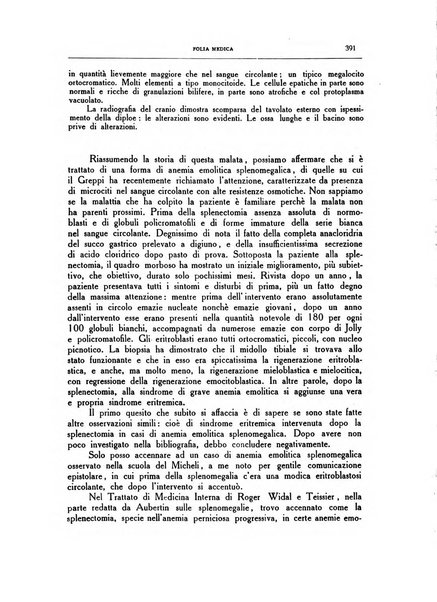 Folia medica periodico trimensile di patologia e clinica medica