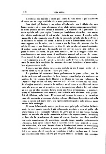 Folia medica periodico trimensile di patologia e clinica medica