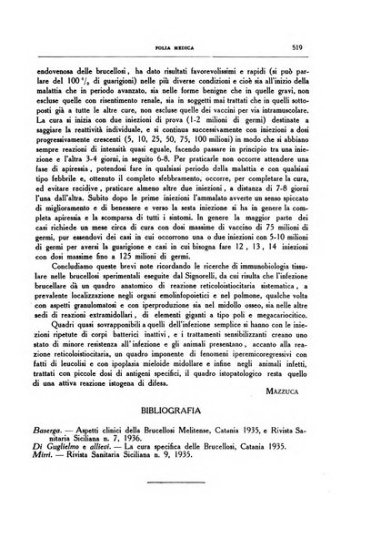 Folia medica periodico trimensile di patologia e clinica medica