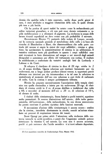 Folia medica periodico trimensile di patologia e clinica medica