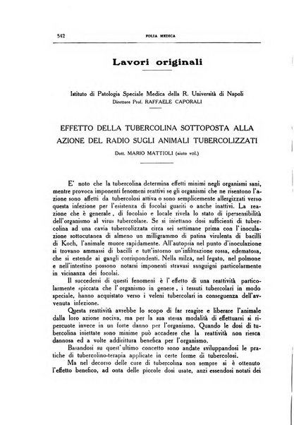 Folia medica periodico trimensile di patologia e clinica medica