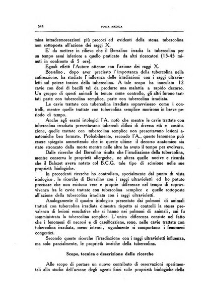 Folia medica periodico trimensile di patologia e clinica medica