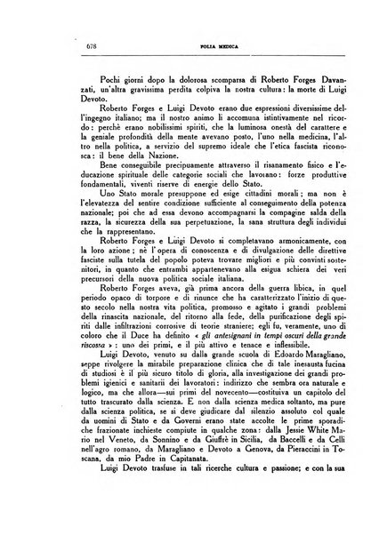 Folia medica periodico trimensile di patologia e clinica medica