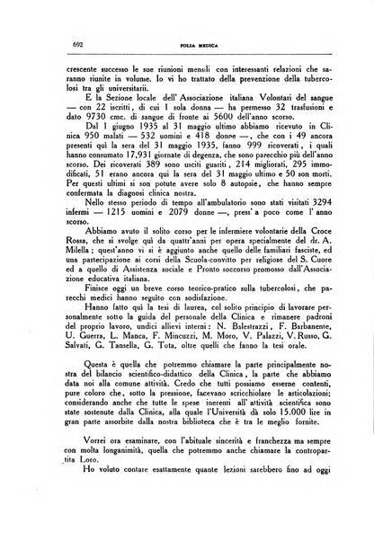 Folia medica periodico trimensile di patologia e clinica medica