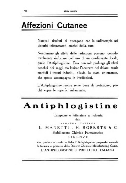 Folia medica periodico trimensile di patologia e clinica medica