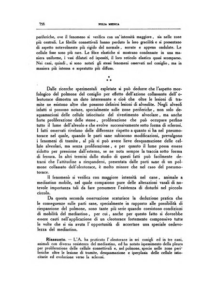 Folia medica periodico trimensile di patologia e clinica medica