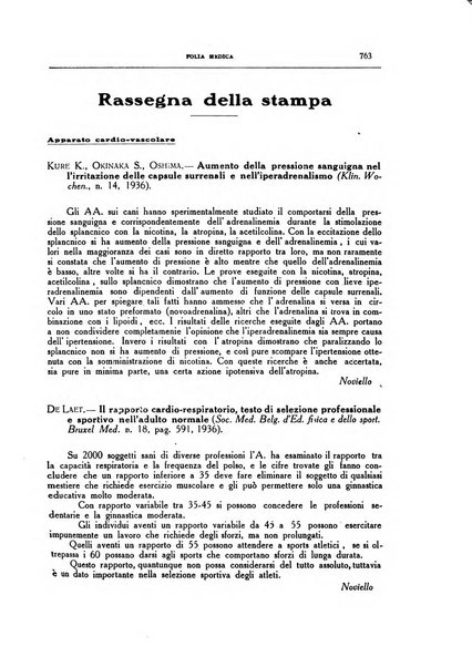 Folia medica periodico trimensile di patologia e clinica medica