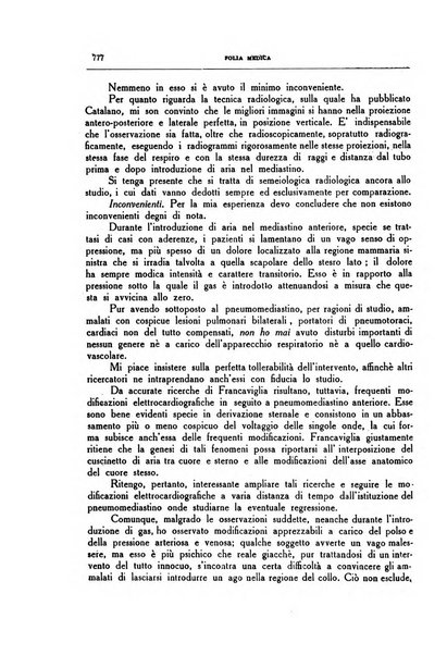 Folia medica periodico trimensile di patologia e clinica medica