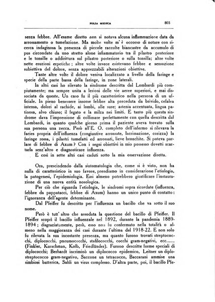 Folia medica periodico trimensile di patologia e clinica medica