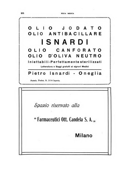 Folia medica periodico trimensile di patologia e clinica medica