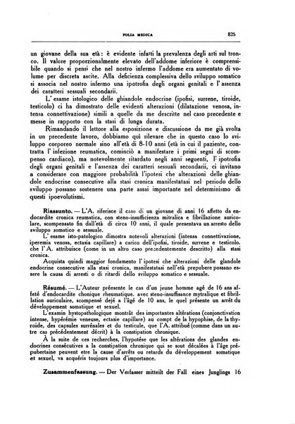 Folia medica periodico trimensile di patologia e clinica medica