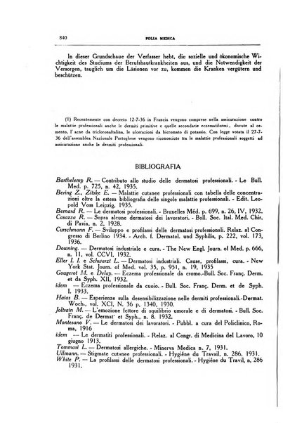 Folia medica periodico trimensile di patologia e clinica medica