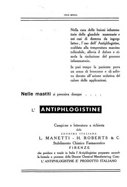 Folia medica periodico trimensile di patologia e clinica medica