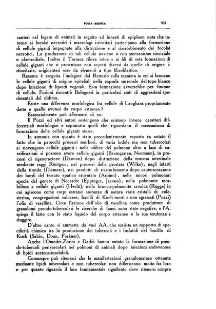 Folia medica periodico trimensile di patologia e clinica medica