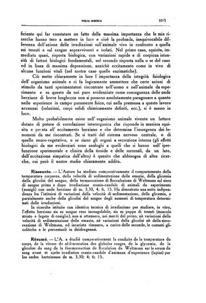 Folia medica periodico trimensile di patologia e clinica medica