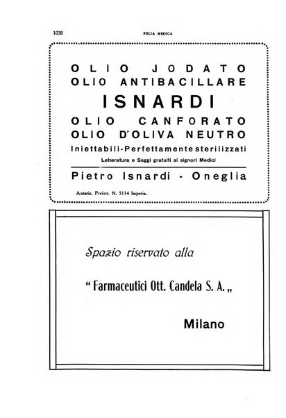 Folia medica periodico trimensile di patologia e clinica medica