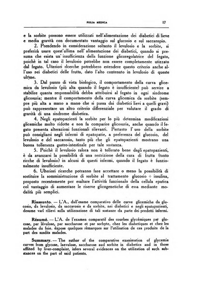 Folia medica periodico trimensile di patologia e clinica medica