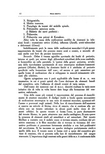 Folia medica periodico trimensile di patologia e clinica medica