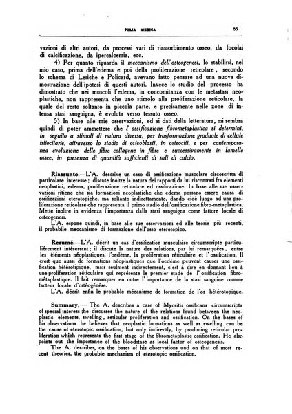 Folia medica periodico trimensile di patologia e clinica medica