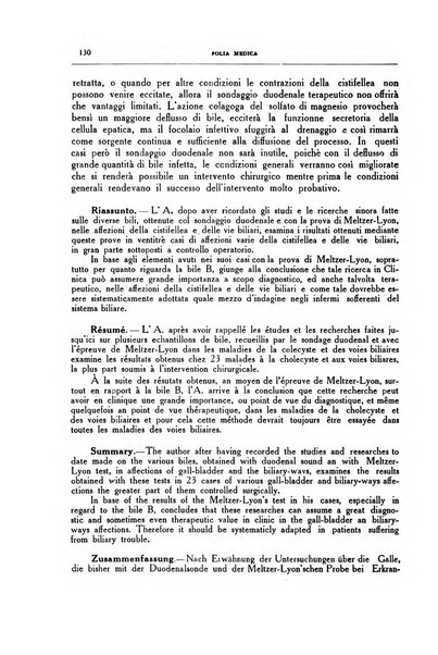 Folia medica periodico trimensile di patologia e clinica medica