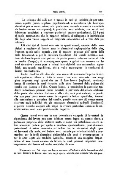 Folia medica periodico trimensile di patologia e clinica medica