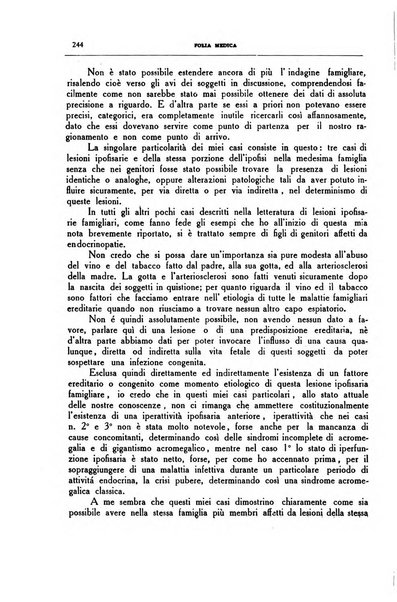 Folia medica periodico trimensile di patologia e clinica medica