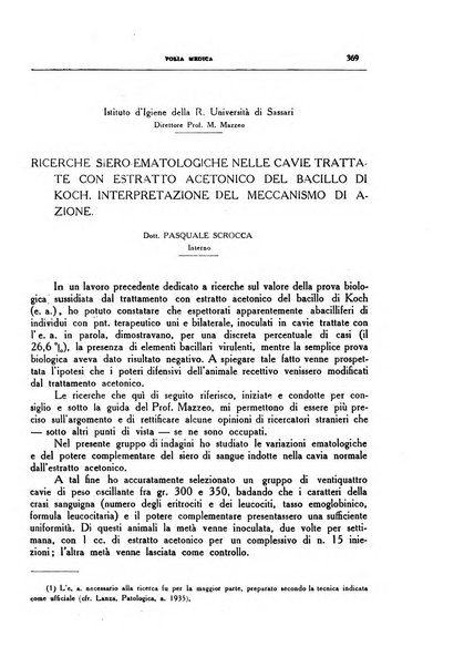 Folia medica periodico trimensile di patologia e clinica medica