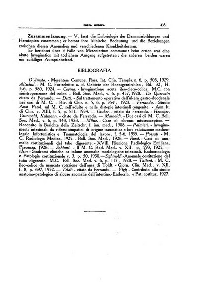 Folia medica periodico trimensile di patologia e clinica medica