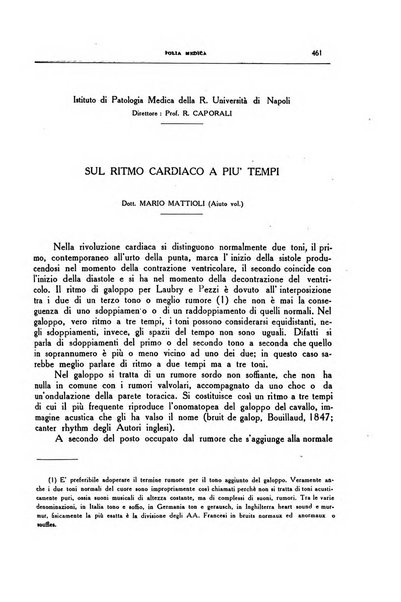 Folia medica periodico trimensile di patologia e clinica medica