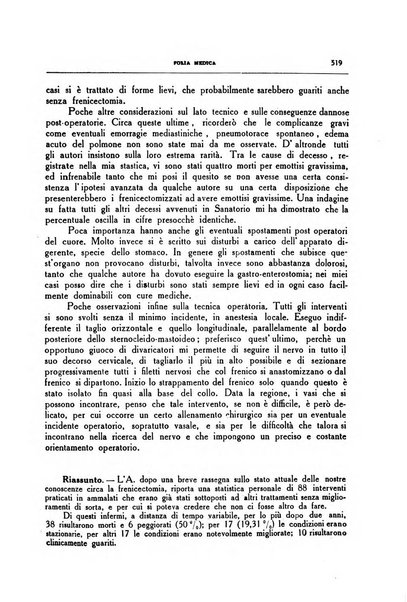 Folia medica periodico trimensile di patologia e clinica medica