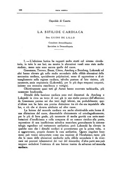 Folia medica periodico trimensile di patologia e clinica medica