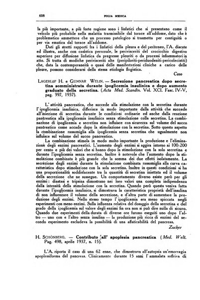 Folia medica periodico trimensile di patologia e clinica medica