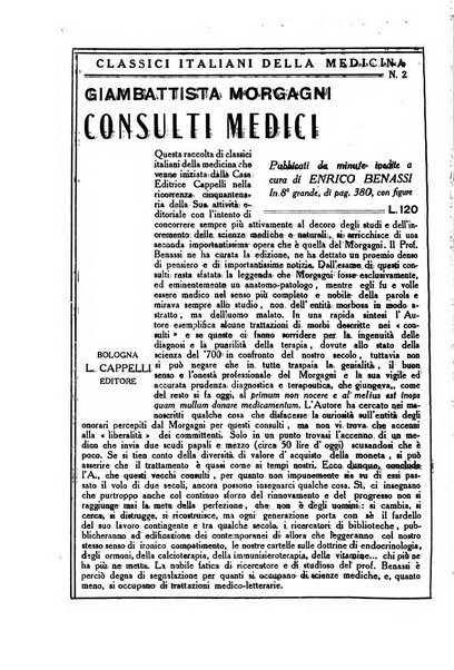 Folia medica periodico trimensile di patologia e clinica medica