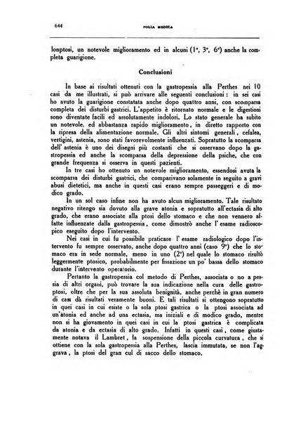 Folia medica periodico trimensile di patologia e clinica medica