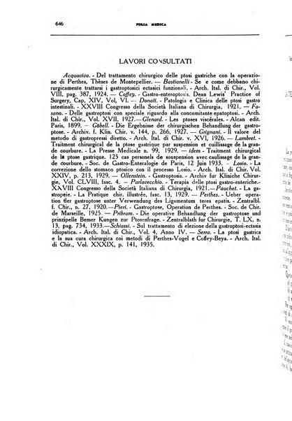 Folia medica periodico trimensile di patologia e clinica medica