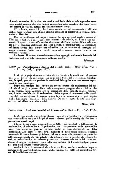 Folia medica periodico trimensile di patologia e clinica medica