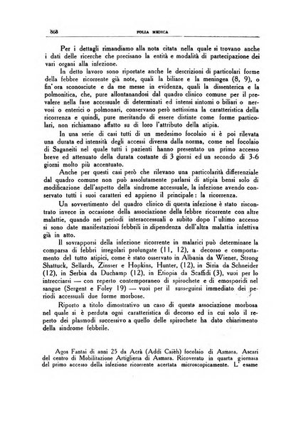 Folia medica periodico trimensile di patologia e clinica medica