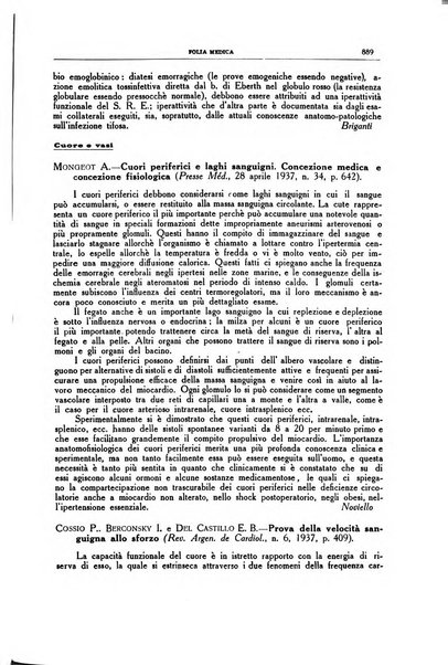 Folia medica periodico trimensile di patologia e clinica medica