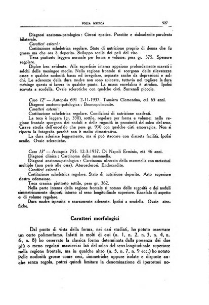 Folia medica periodico trimensile di patologia e clinica medica