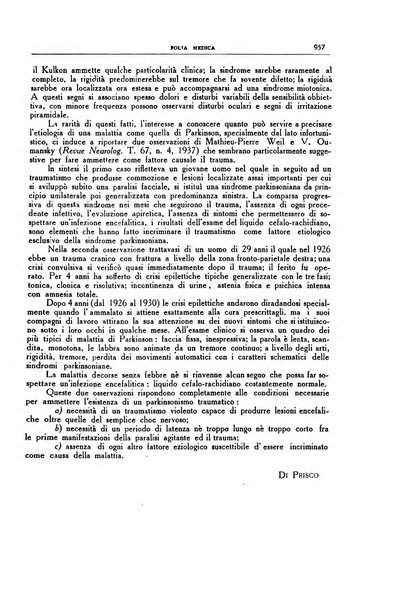 Folia medica periodico trimensile di patologia e clinica medica