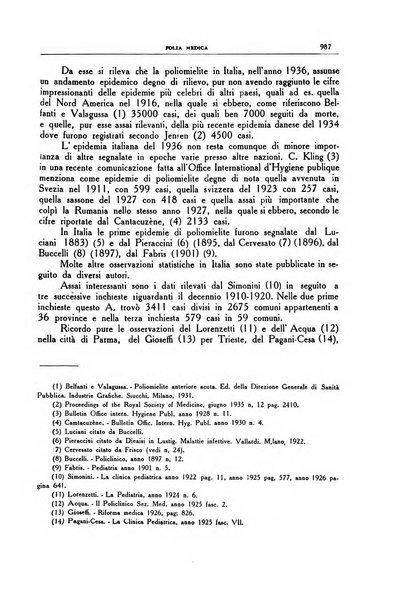 Folia medica periodico trimensile di patologia e clinica medica