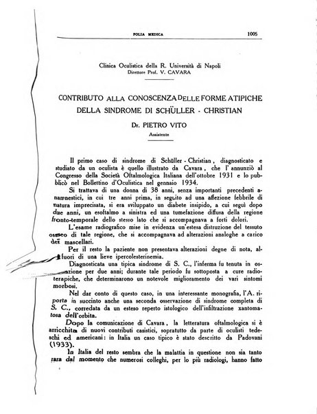 Folia medica periodico trimensile di patologia e clinica medica