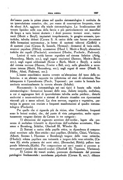 Folia medica periodico trimensile di patologia e clinica medica