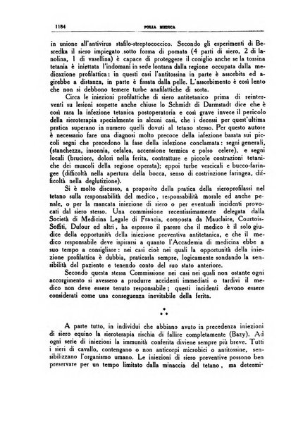 Folia medica periodico trimensile di patologia e clinica medica