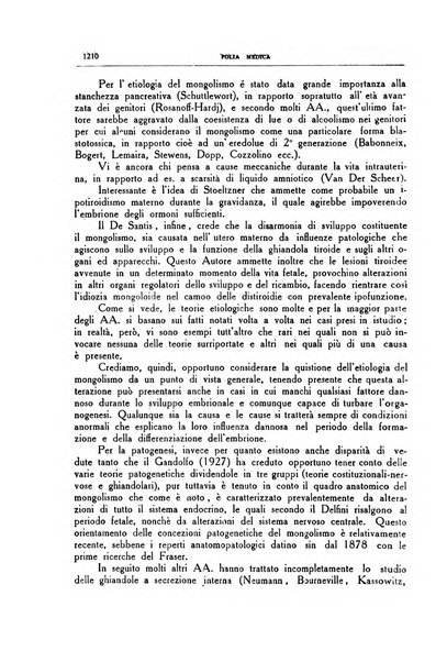 Folia medica periodico trimensile di patologia e clinica medica