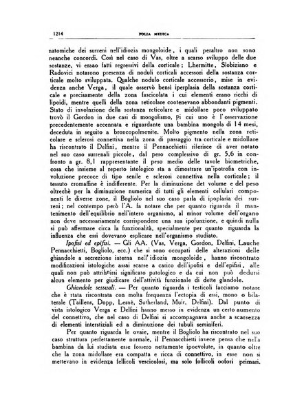 Folia medica periodico trimensile di patologia e clinica medica