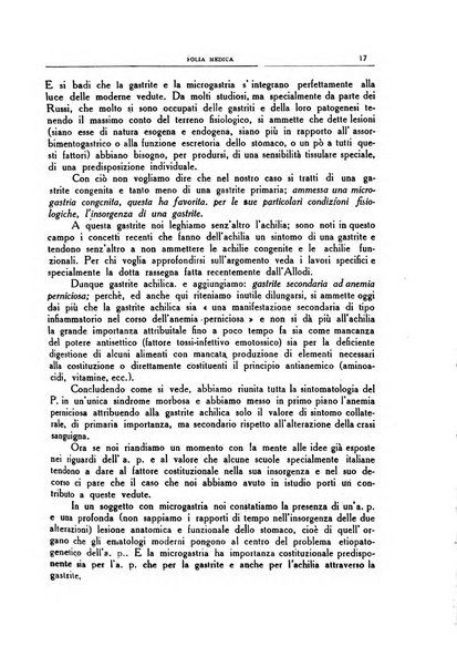 Folia medica periodico trimensile di patologia e clinica medica