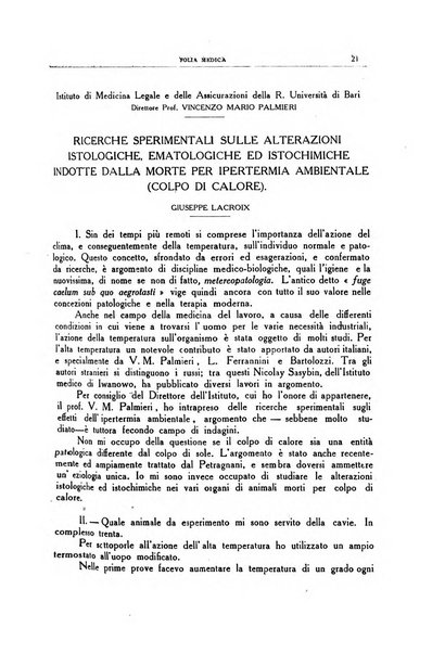 Folia medica periodico trimensile di patologia e clinica medica