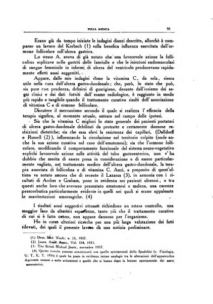 Folia medica periodico trimensile di patologia e clinica medica