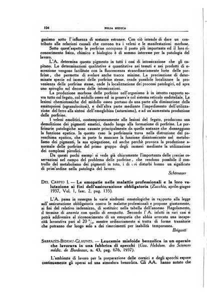 Folia medica periodico trimensile di patologia e clinica medica